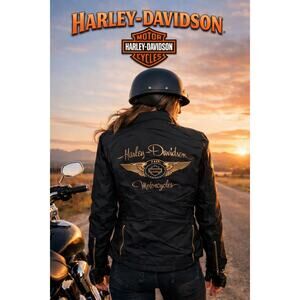 Harley-Davidson Women's 110th Anniversary Swarovski Crystal Jacket - Rare - XL